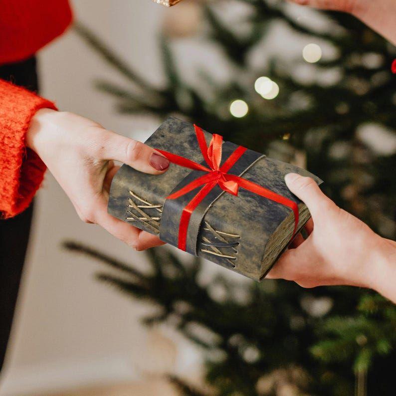 Vintage Leather Journal: Blank Book of Shadows with Deckle Edge Paper