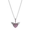New 925 Sterling Silver Pave Heart And Angel Wings Necklace Women Fashion High End Jewelry Gifts ,China Factory Wholesale