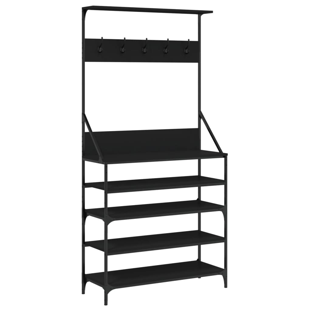 Clothing Rack with Shoe Shelf Black 90 x 34 x 184 cm