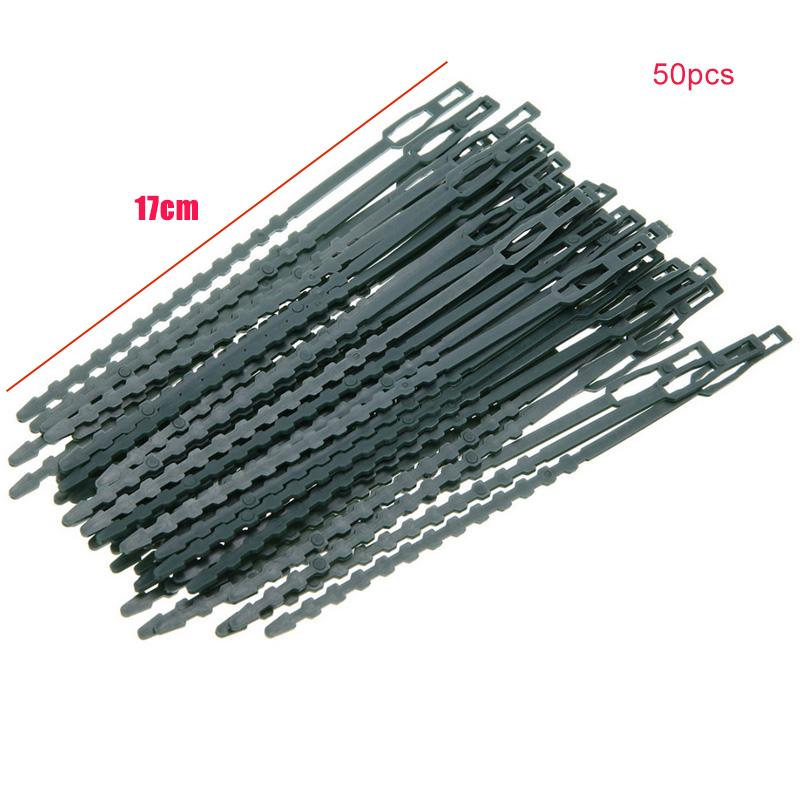 50Pcs Adjustable Plant Cable Ties Reusable Plastic Cable Ties for Grape Tree Climbing Support 17*0.8cm Garden Care Tool