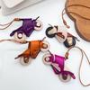 Motorcycle Bag Pendant Faux Leather Mini Motorcycle Backpack Charm Handmade Decorative Keychain Charm Gift for Him Her
