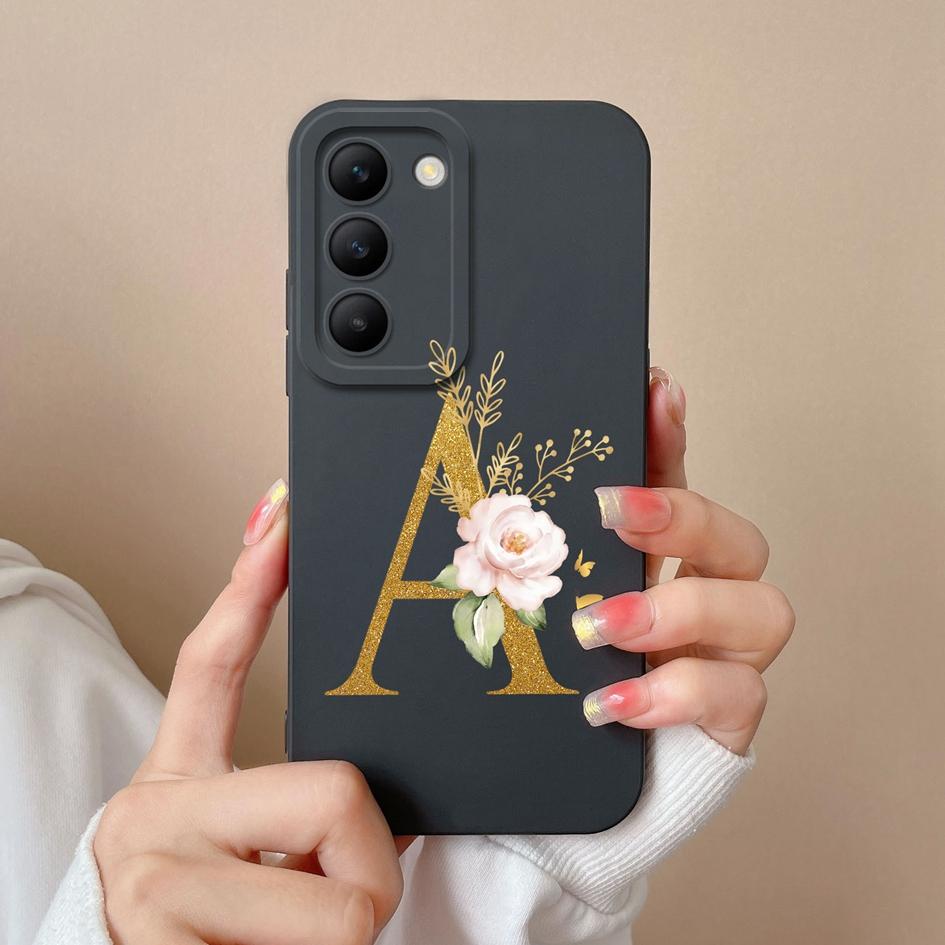 Чехол для телефона Vivo V30 SE V40 Pro Lite Y100 (ИДН) V30e T3 Y200e Y100 4G Корпус Модный Цветочный Буквы Мягкий Силиконовый Чехол Ударопрочный Бампер Для Vivo