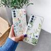 Милый Чехол для Телефона с Рисунком Цветов для Samsung S25 S24 S22 S21 FE Ультра Прозрачные Силиконовые Чехлы для Samsung Galaxy S23 Plus Ultra
