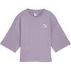 Casual Loose Fit Cotton Soft Comfortable Short Sleeve Dopamine T-Shirt Women Tops Light-Purple 626996-30