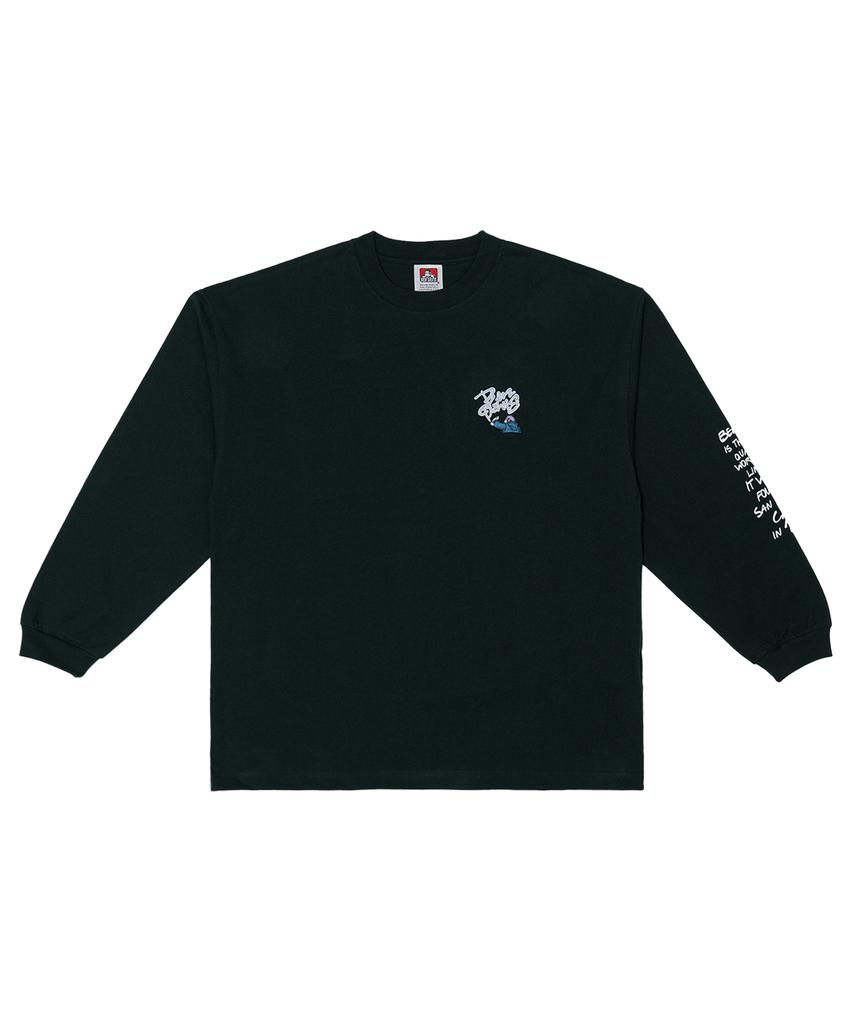 BEN DAVIS White Label Oversized Spray Master Long Sleeve T-Shirt White