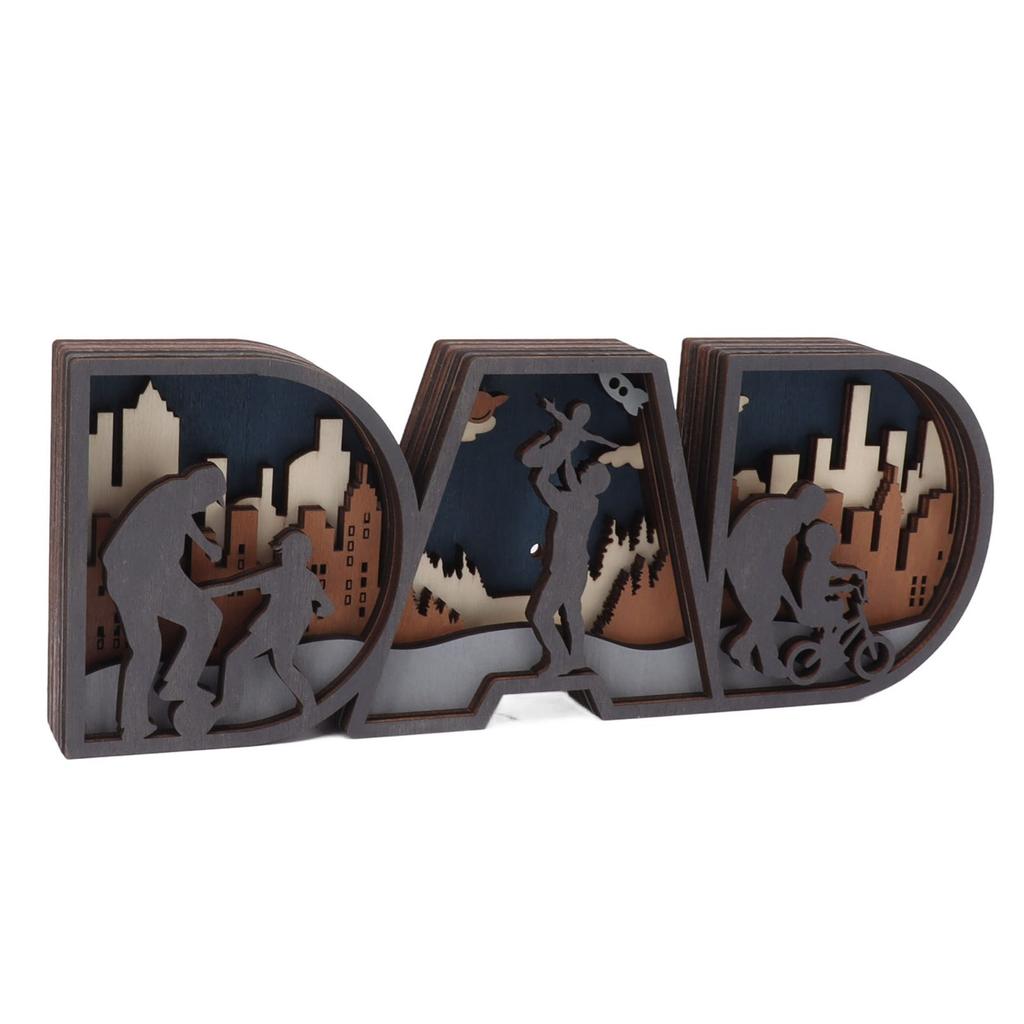 Light Up Letters Decor Battery Operated Wooden Dad Letters Sign Light for Fathers Day S