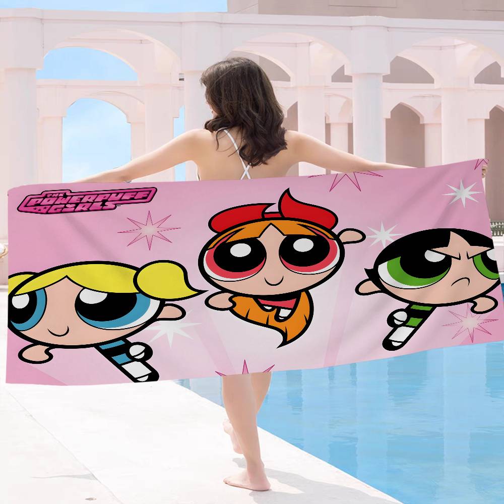 Cartoon P-Powerpuff G-Girl Cute Microfiber Blanket Quick Drying Beach Towels Oversized Printing Super Absorbent Pool Towel