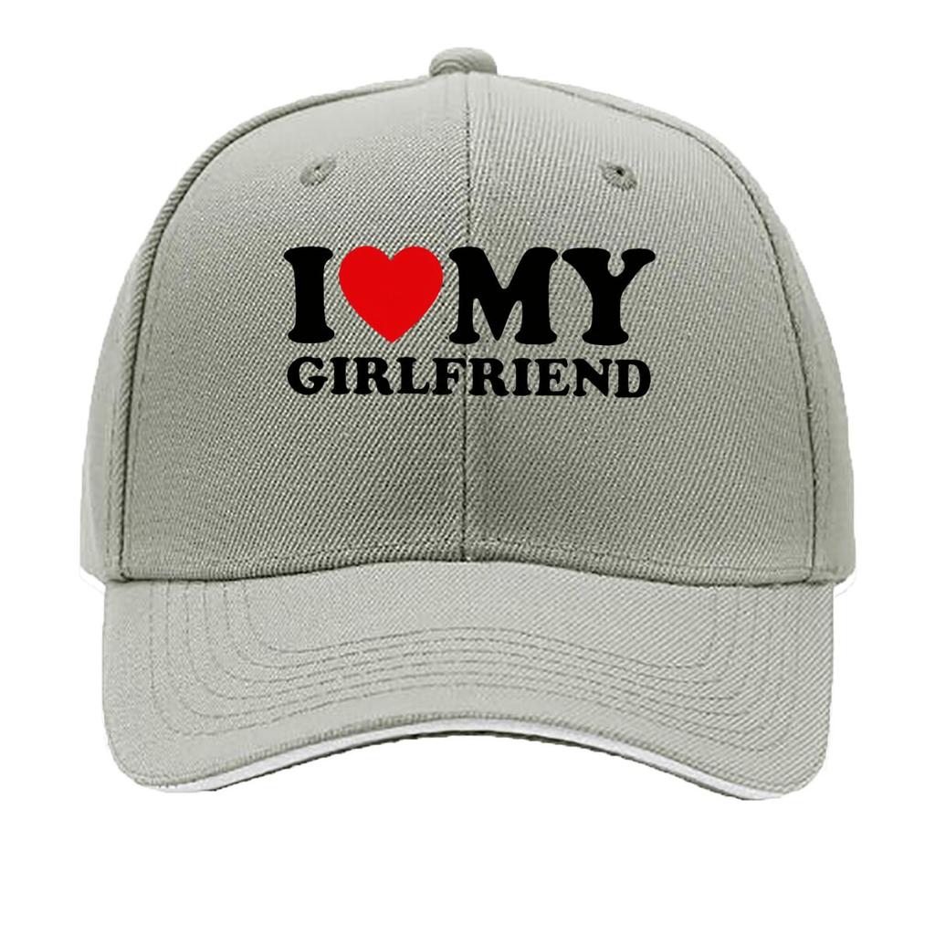 I Love My Girlfriend Heart Quote Sandwich Baseball Cap Sun Cap Outdoor Workouts Hat