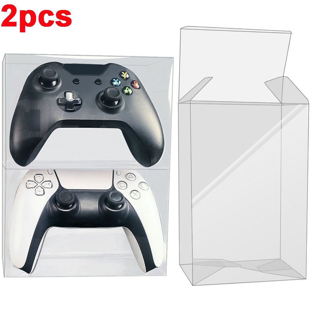 2pcs Stackable Design Controller Storage Box Universal Fit Handle Display Box for PS5/Xbox