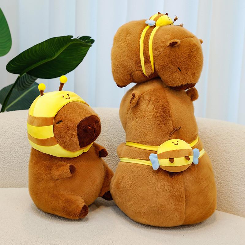 Cute Adorable Capybara Plush Toy With Bee Hat Perfect For Birthday Gifts And Collecting