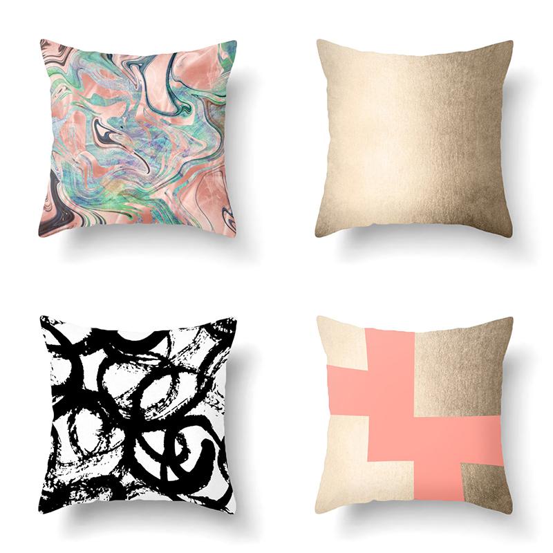 Скандинавская мода, простая геометрическая абстрактная подушка, украшение из кожи персика, наволочка для гостиной, дивана, украшение для дома, наволочка