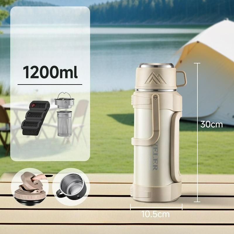 Портативный термос-чайник, термос-чайник из нержавеющей стали большой вместимости, уличный портативный термос сверхбольшой вместимости