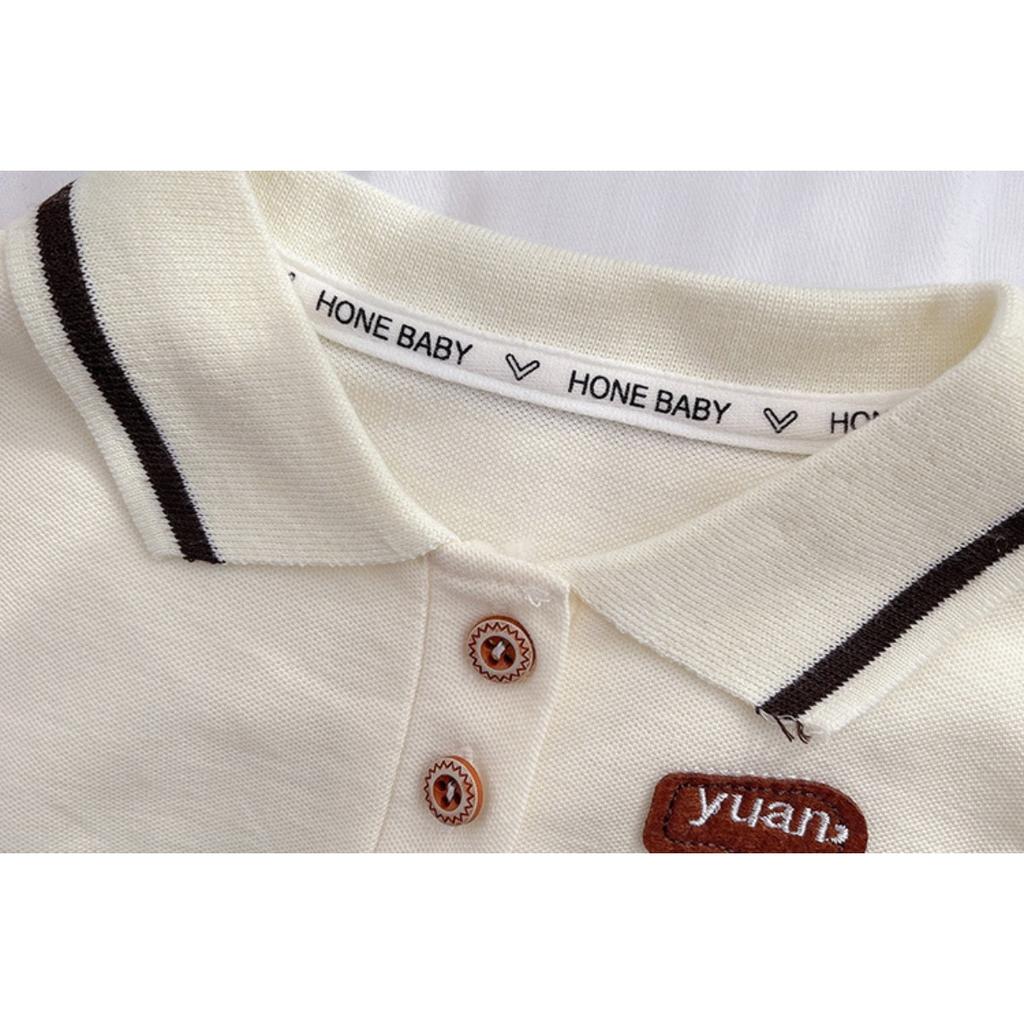 Classic Animal Baby Short Sleeved Set, Boys and Girls Short Sleeved T-shirt Set, Cartoon Bear Collar T-shirt Set