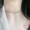 Real Silver Rainbow Choker 27+10 Cm Tennis Chain Setting Full 2.5 Mm Multiple Color Zircon Sweet Necklace Fine Jewelry for Girl