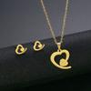 Hip Hop Geometric Necklace And Earrings Set For Women High Gloss Jewelry Set