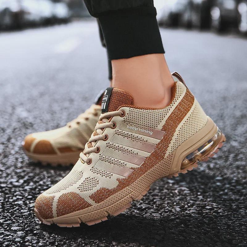 Новые мужские кроссовки Air Cushion Mesh для бега — дышащие, повседневные, большого размера