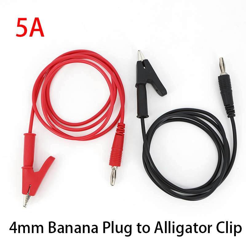 0.5m 1M 5/10/15A Dual 4mm Banana Alligator crocodile to Banana Alligator Clip plug test crocodile Red Black Cable lead