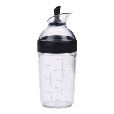 Бутылка-шейкер для заправки OXO Dressing 200 мл, черная, с рецептом
