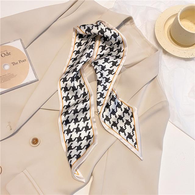 Long Hair Hand Wrist New Print Headband Scarf Women Summer Flower Silk Satin Ribbon Belt Foulard Scarves