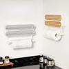 Kitchen Plastic Wrap Dispenser Refrigerator Magnetic Cling Film Holder Baking Tinfoil Cutter Roll Paper Stand Organizer
