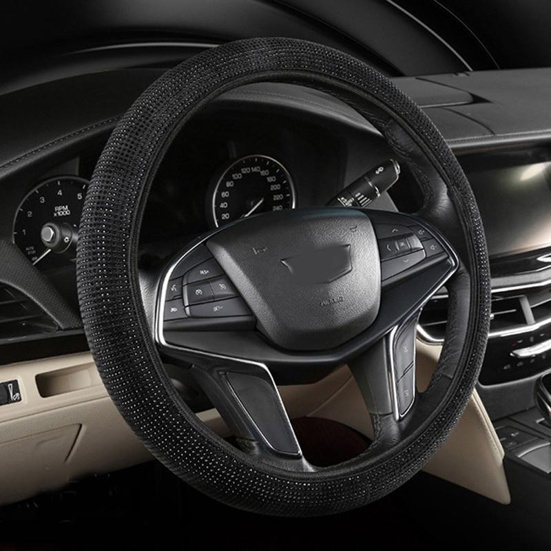 6 цветов, блестящий алмазный чехол на руль автомобиля, универсальная эластичная радужная защита на руль автомобиля, авто