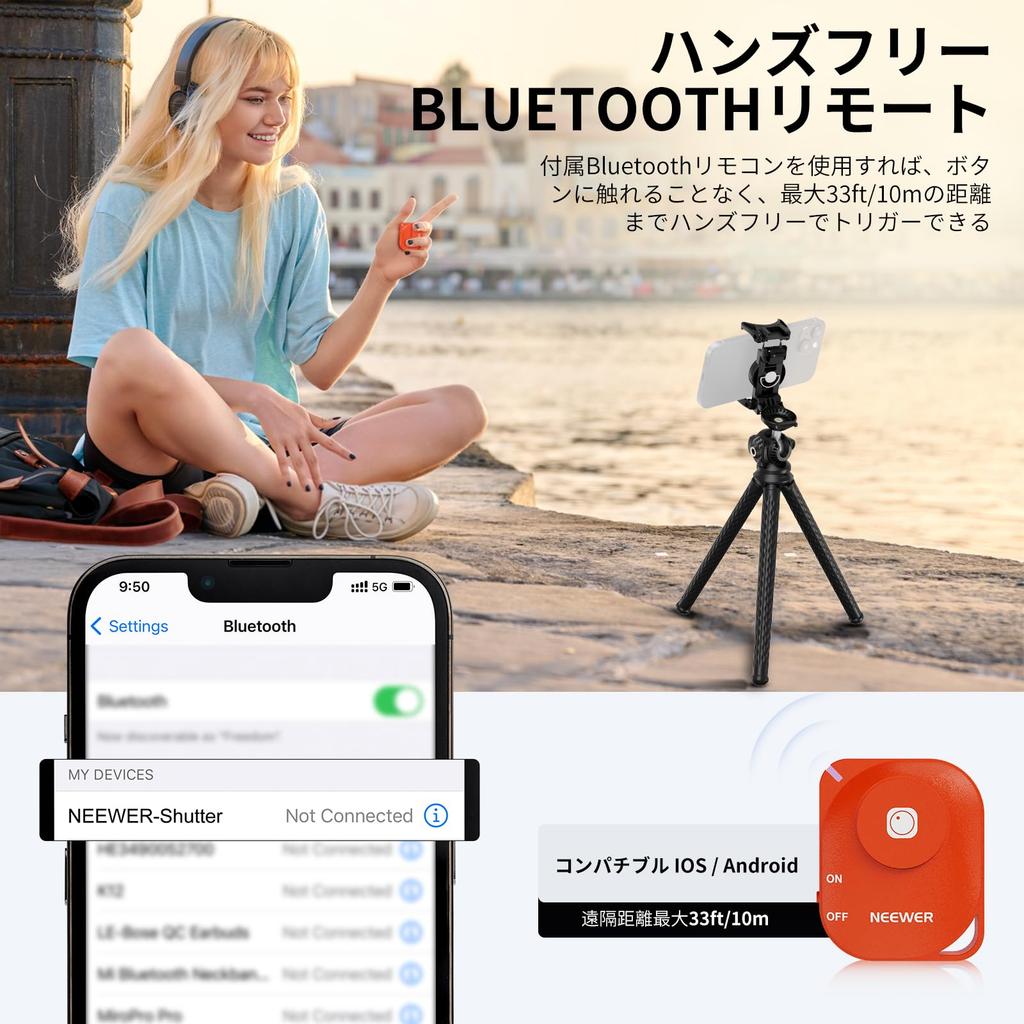 NEEWER Flexible Wiggly Mini Smartphone Tabletop Tripod with Smartphone Camera Adapter for Vlog Broadcasting Video Blog Compatible with iPhone GoPro 13