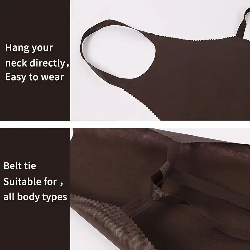 10pcs Disposable Non Woven Aprons Kitchen Aprons Solid Color Anti-fouling Breathable For Cooking, BBQ, Waiters, Hairdressing