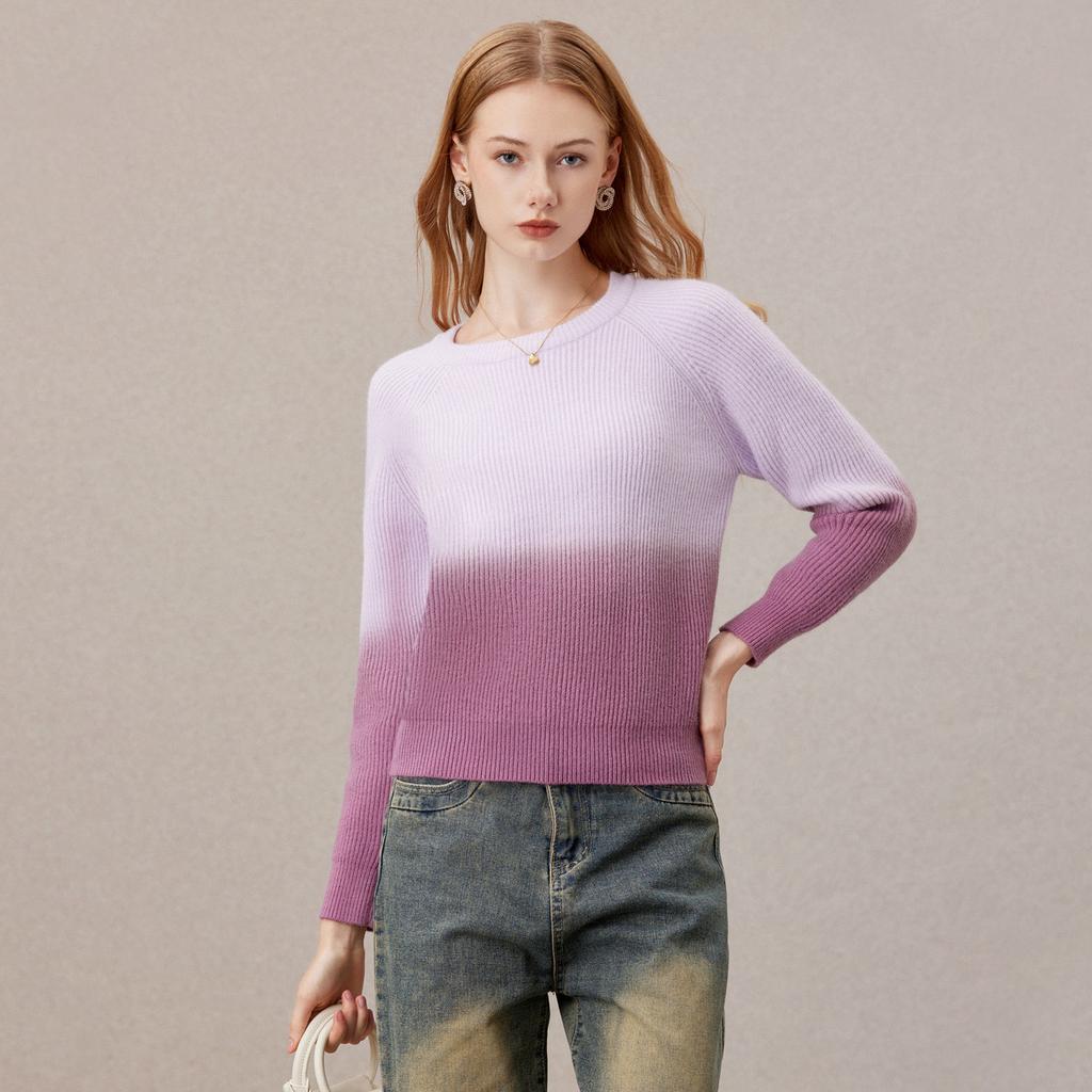 [Classic Versatile Gradient Sweater] Women's 25 Year Winter Season Style Commuting Leisure Look Slimming Knitted Top
