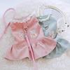 Rabbit Floral Dog Harness Dresses Lace Pet Vest Coat With Tutu Skirt Pink Green Summer Spring New Cat Outfit Apparel Chihuahua