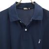 MONOCROM Back Print Short Sleeve Polo Shirt XL Navy Men's Used