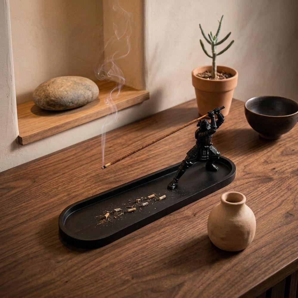 3D Printed Samurai Warrior Incense Holder Zen Style Incense Stick Holder Desktop Decor