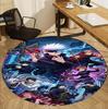 Demon Slayer Pattern Round Rug, Indoor/Outdoor Mat, for Picnic, Gameroom, Bedroom, Office, Living Room, Home Decor Carpet, Birthday Gift