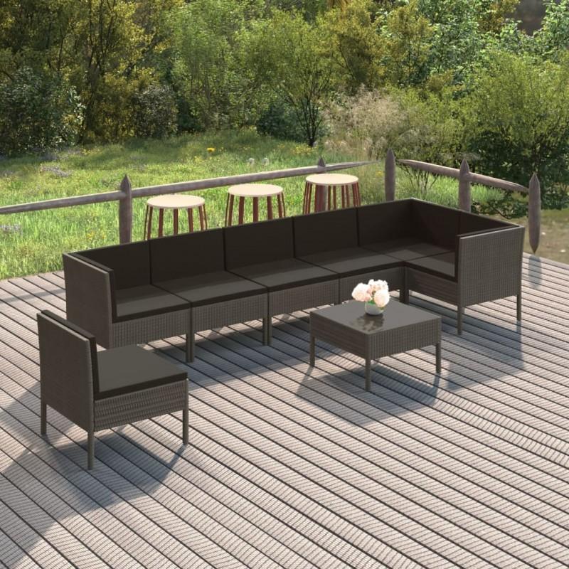 Day and Night - Day and Night Garden Furniture Set 8 Pieces and Gray Synthetic Rattan Cushions