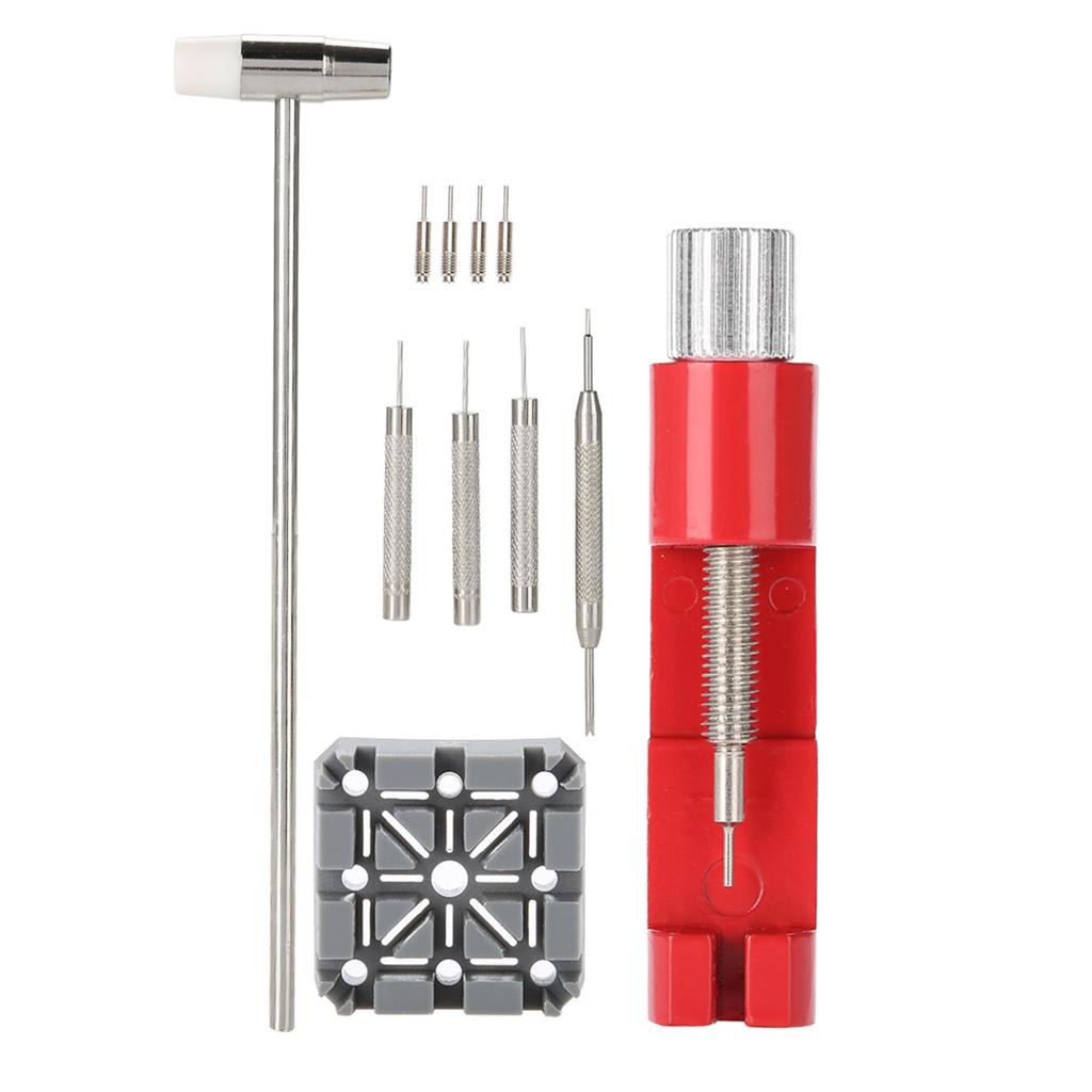 Набор инструментов для ремонта часов Держатель звеньев ремешка Молоток Выколотка для извлечения штифтов Набор для наручных часов Часовщик