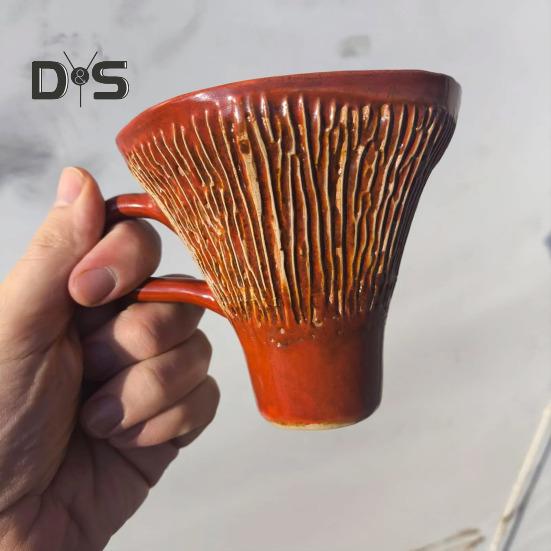 Чашка для кофе в виде гриба 200 мл Керамическая кружка в виде гриба Уникальная эстетическая кружка для послеобеденного чая Новинка Грибной декор в виде глупого растения