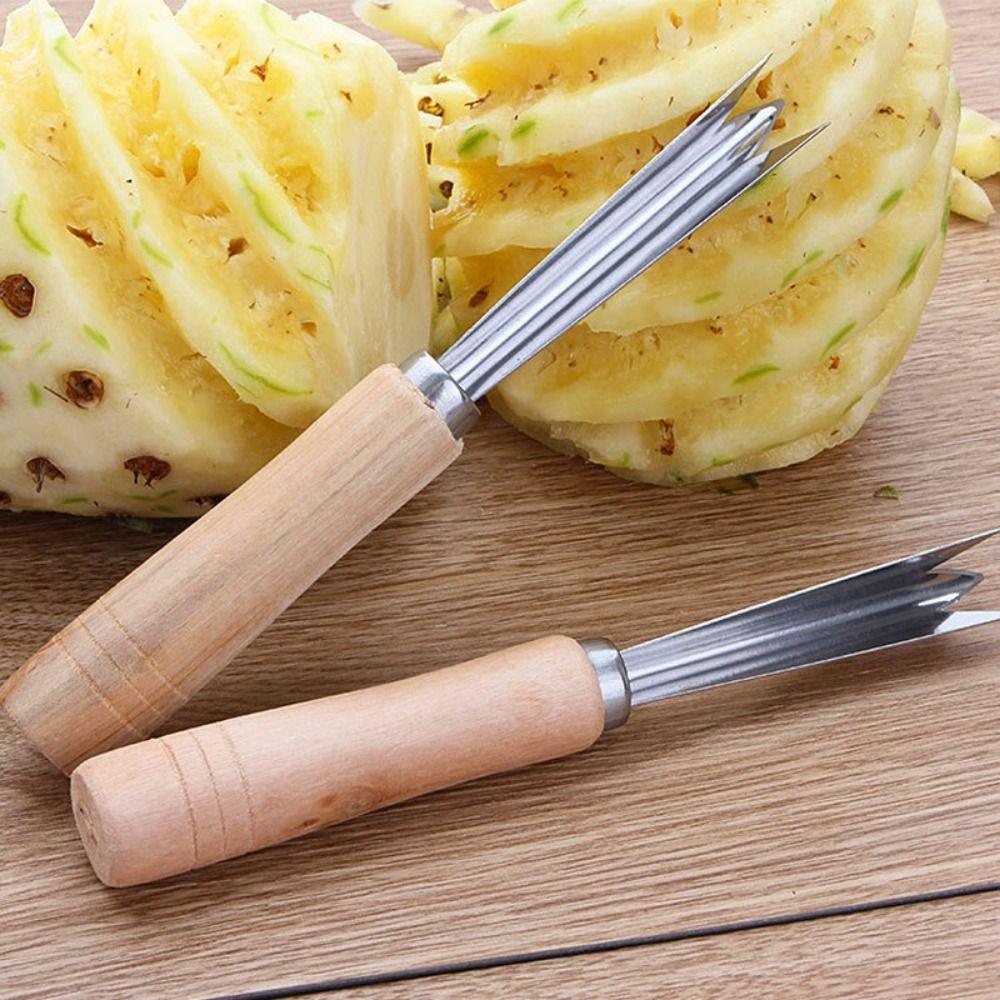 Wooden Handle Pineapple Seed Remover Portable Eye-digging Clip Pineapple Peeler Kitchen