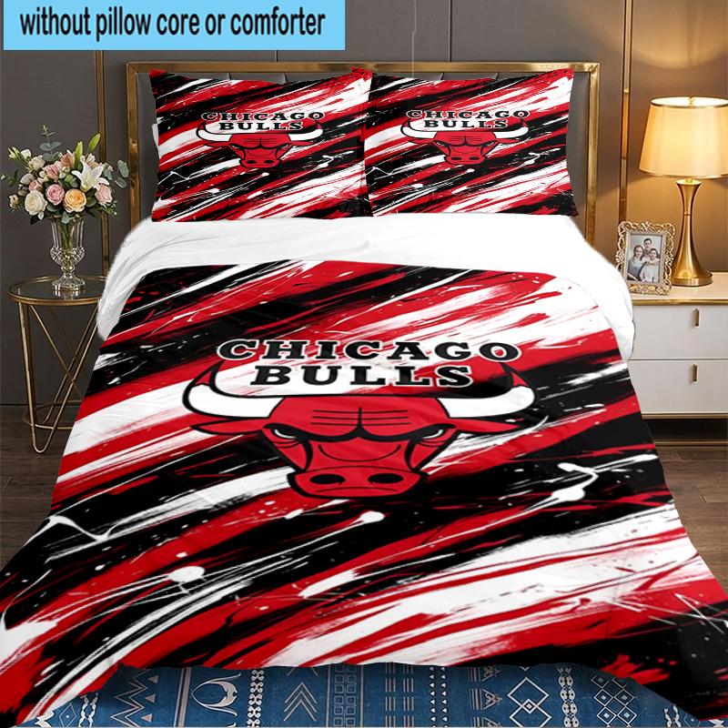 Bull Basketball Artwork 3PCS Bedding set,Ideal for 1pc Duvet Cover And 2pcs Pillowcases Perfect for Fan gift,Ideal for Bedroom, Dormitory