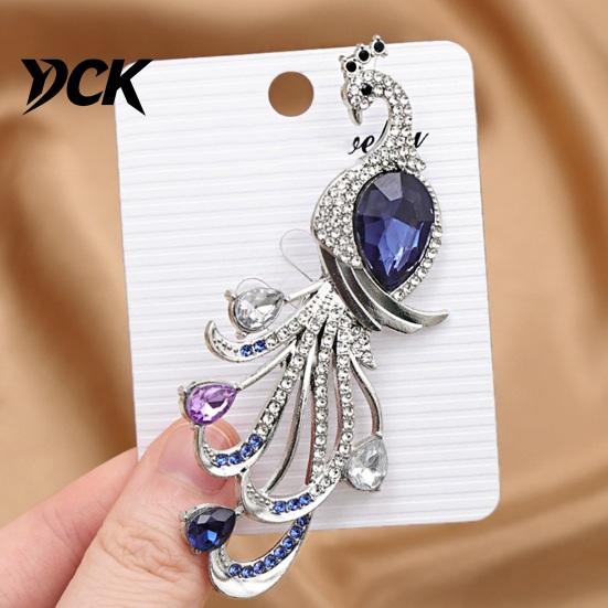 Peacock Brooch Pin Faux Crystal for Women, Bling Rhinestone Decorative Clothing Lapel Pin, Dainty Jewelry Wedding Party Prom Luxury