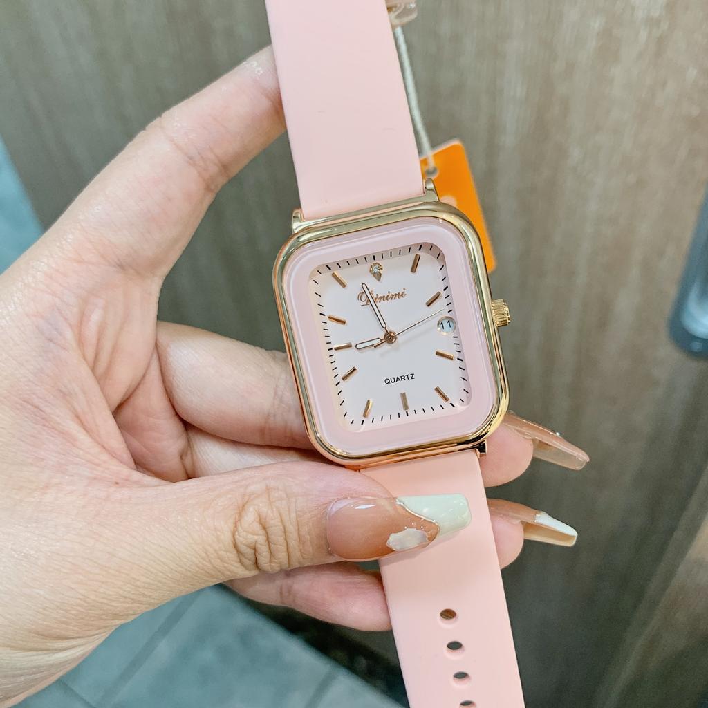 Новые простые квадратные легкие роскошные поясные часы с календарем, кварцевые часы Niche, модные повседневные женские часы