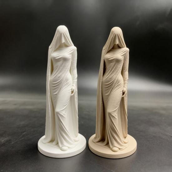 Статуэтка Таинственной Женщины в Маске 3D-печать Платье Дама Скульптура для Стола Винного Шкафа Полки Камина Стола Прихожей