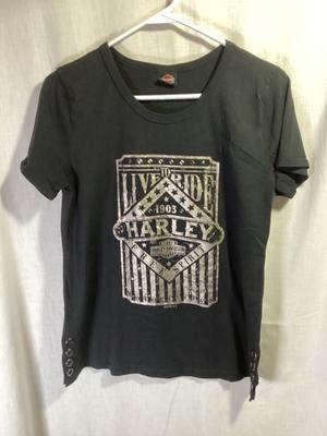 Harley-Davidson Sioux Falls, SD Женская черная хлопковая футболка, размер Medium