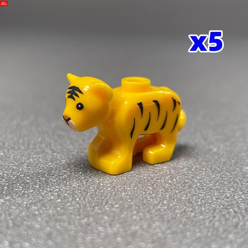MOC Кубики Животные Маленькие Тигры Саблезубый Тигр Строительные Блоки Собранные Частицы Детские Игрушки