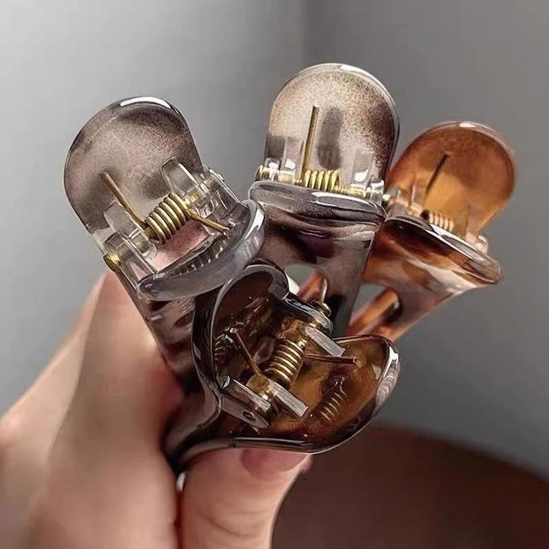 2 шт. Большие заколки для волос с леопардовым принтом, Зажимы-уточки, Нескользящий захват для укладки задней части головы, Женские модные заколки для волос