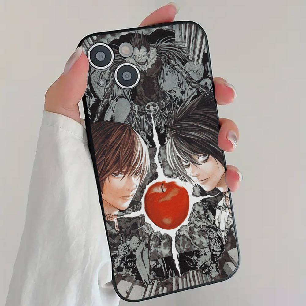 Anime D-Death Note Phone Case Cool Black Silicone Soft For IPhone 16 15 14 13 12 11 X XR Plus Pro Max Plus
