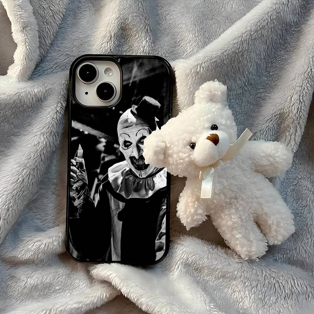 The-Clowns-horrors-T-Terrifier Black Silicone Hard Plastic Phone Case For Iphone 17 Air 16 15 14 13 12 11 Pro Max PC+TPU Cover