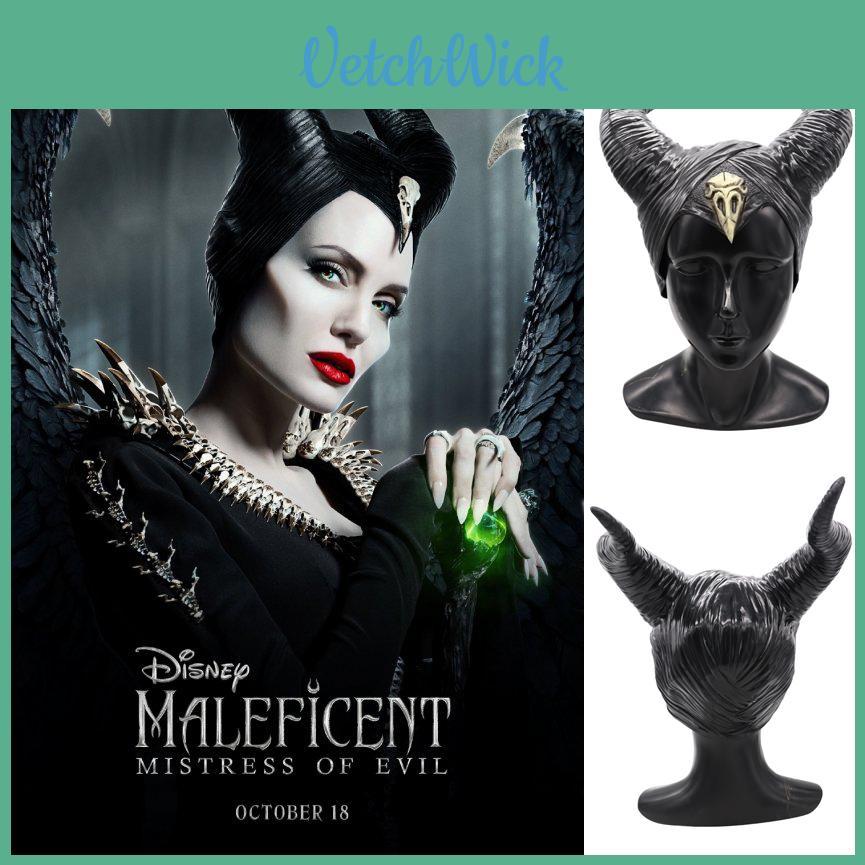 Unique Maleficent 2 Horns Mask Designed For Adults With Breathable And See-through Features