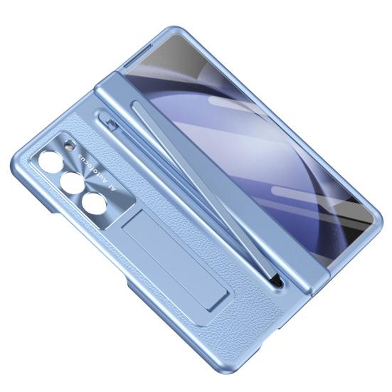 Yousheng Чехол для телефона Samsung Z Fold 6 PC Shell со слотом для стилуса, пружинным шарниром для защиты и встроенной подставкой, полноразмерный чехол с закаленным стеклом