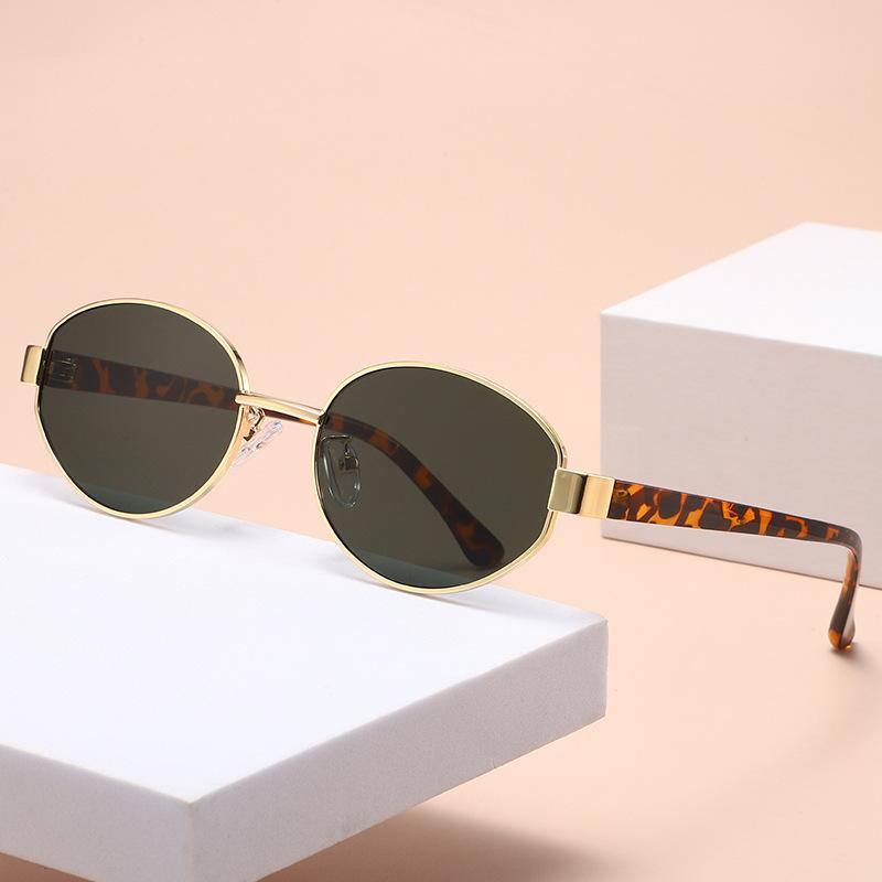 Новые Ретро Овальные Солнцезащитные Очки Инс Мода Высокое Чувство Уличной Съемки Солнцезащитные Очки Мужские и Женские Солнцезащитные Очки для Вождения