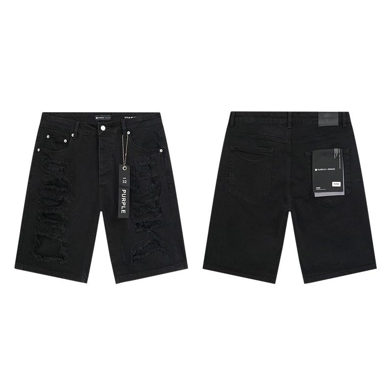 Трендовый трансграничный бренд PURPLE BRAND JEANS Европейские и американские уличные свободные и универсальные джинсовые шорты мужские и женские тренд