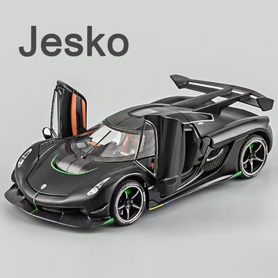 1:Модели спортивных автомобилей Jesko Масштаб 24 Игрушки Сплав Литье под давлением Колеса Оттягивающийся Суперкар 4 Двери Открываются Машинки для Мальчиков Подарки на День Рождения